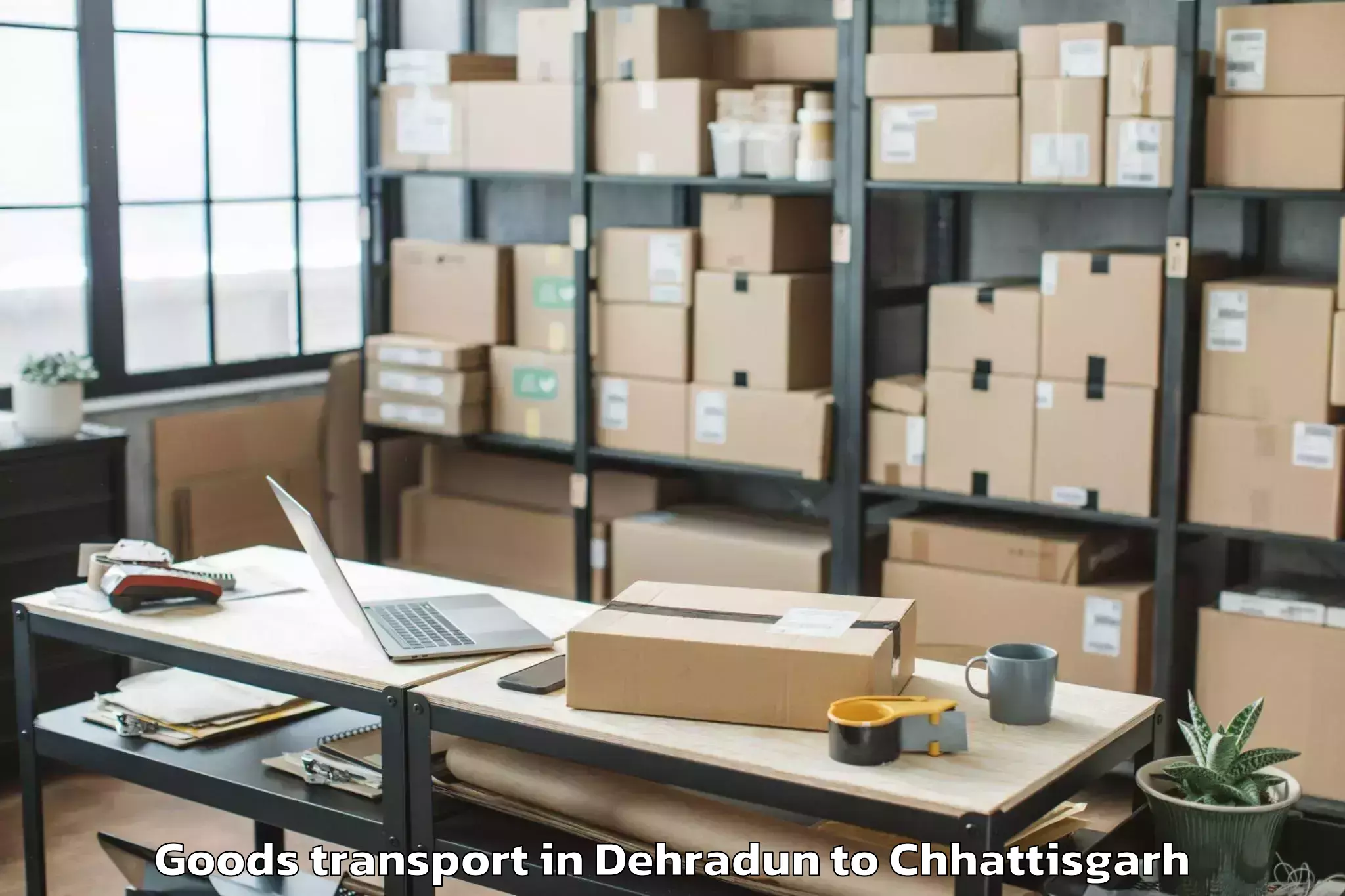 Comprehensive Dehradun to Bemetara Goods Transport